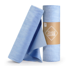 Відривні серветки з мікрофібри для скла Fantasti Clean 35×35 см, сині, 20 шт. (FCMGC20BL) - фото