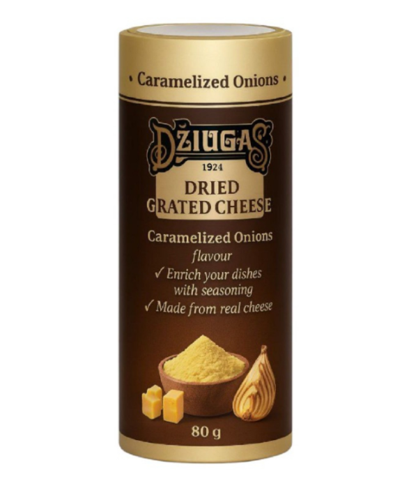 Сир сухий тертий із карамелізованної цибулі 35% 80г. ТМ DZIUGAS - фото