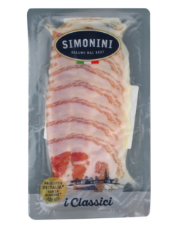 Шинка Панчетта Дольче с/в 80г нарiзка Simonini Шинка Панчетта Дольче с/в 80г нарiзка Simonini - фото