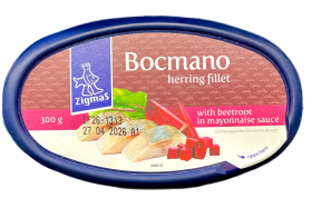 Філе оселедця Zigmas Bocmano з буряком і майонезом, 300 г - фото