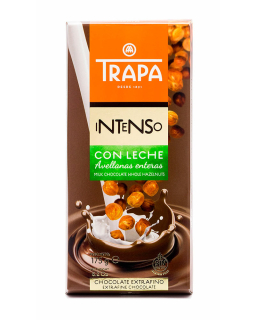 Шоколад 175г TRAPA INTENSO молочний з цільним фундуком, 17шт/ящ - фото