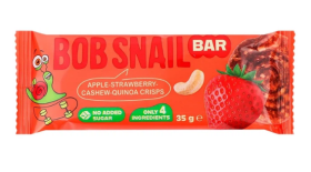 Батончик Bob Snail Яблуко-полуниця-кеш'ю-кріспи кіноа 35 г - фото