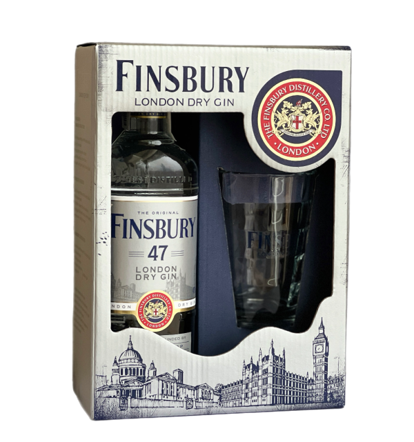 Набір Джин Finsbury Platinum 47% 0,7 л + склянка 380 мл - фото
