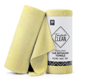 Відривні серветки з мікрофібри для автодетейлінгу Fantasti Clean 35×35 см, кораловий фліс, 20 шт. (FTCSHR141420BG) - фото