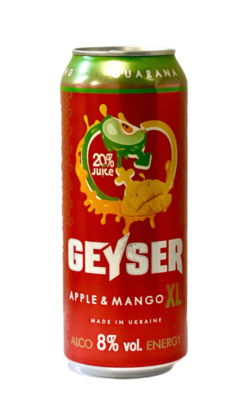 Энергетический напиток Geyser Apple & Mango алкогольный 0,5 л ж/б - фото