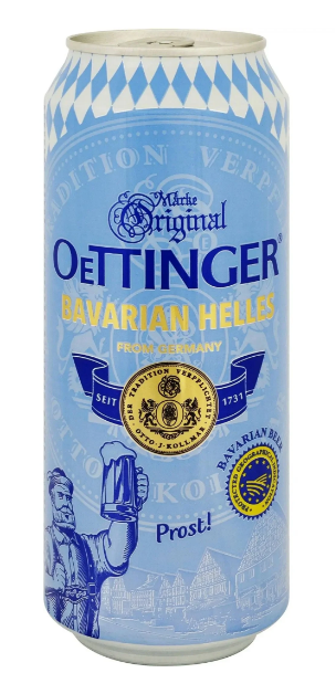 Пиво світле Oettinger Bavarian Helles 4,7% - фото