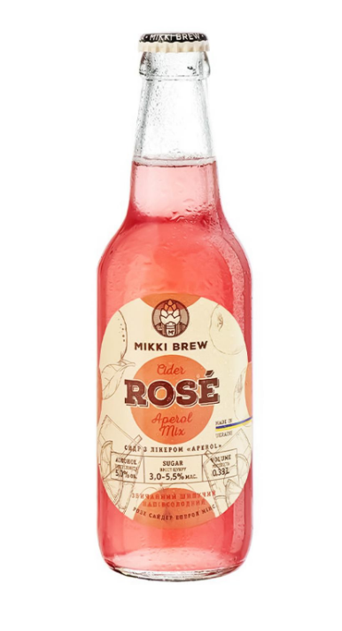 Сидр обыкновенный игристый ТМ MIKKI BREW "Rose" полусладкий 0.33л - фото
