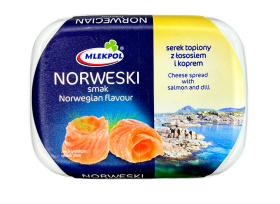 Сир плавленний з лососем та кропом 150 г ТМ MLEKPOL - фото