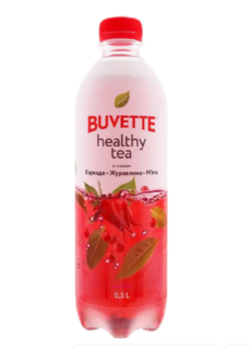 Напиток Buvette Healthy tea со вкусом каркаде, клюквы и мяты (3*3) 0,5 л - фото