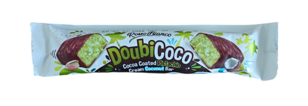 Rosso Bianco Doubi Coco кокосовый батончик с какао и фисташками 40г - фото