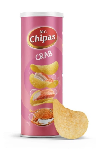 Чіпси Mr. Chipas Crab краб, тубус 160 г - фото