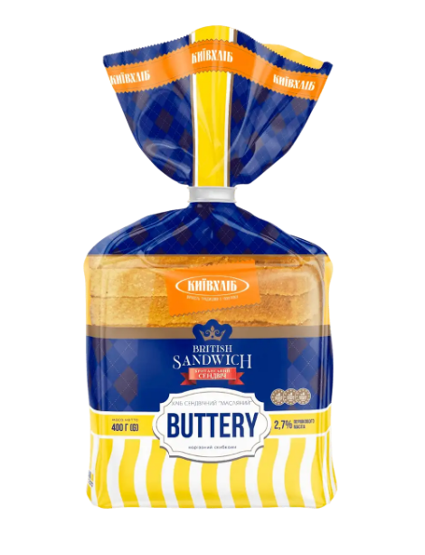 Хліб сендвічний масляний BUTTERY 400 г, нарізаний - фото