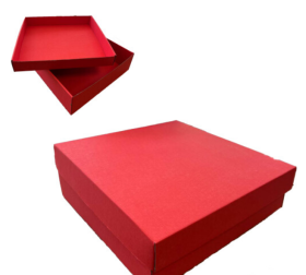 Коробка 330*330*100мм( повна заливка+повна заливка)червона - фото