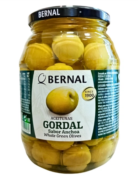 Оливки Bernal Gourmet Гігантські без кісточки, 950 г (200 г суха вага) - фото