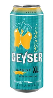 Напій б/а енергетичний ТМ Geyser "MANGO" 0,5 л з/б - фото
