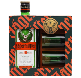 Лікер Jägermeister 35% 0,7 л + 2 шоти 40 мл – подарунковий набір - фото