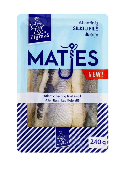 Філе оселедця слабосоленої в олії Zigmas 240г - фото