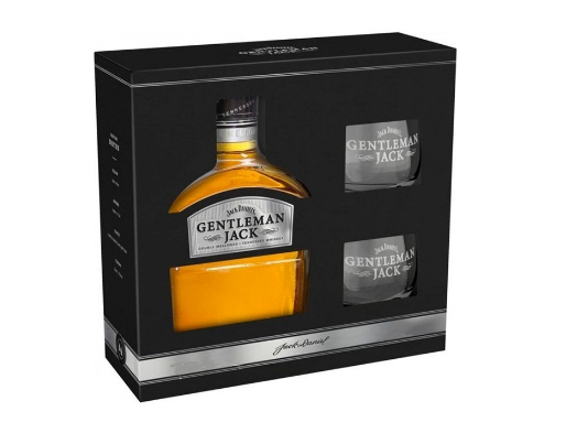 Подарунковий набір Віскі Jack Daniel's Gentleman Jack 40% 700 мл + 2 склянки - фото