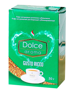 Кава розчинна в стіках Dolce Aroma Gusto Ricco (25шт*2г), 50 г (4820093481502) - фото