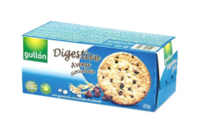 Печиво GULLON Digestive вівсяне з шокол.крихтами, 425г, 15шт/ящ - фото