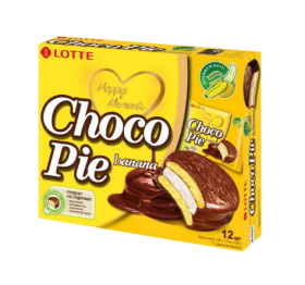 Печиво шоколадне зі смаком банану CHOKO PIE TM "LOTTE" 336г - фото