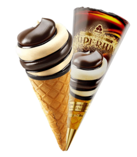 Морозиво ріжок 100гр IMPERIUM три шоколада(Рудь) - фото