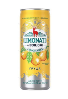Лімонад "Лімонаті від Боржомі" 0,33л ж/б зі смаком Груші - фото
