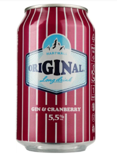 Напиток слабоалкогольный Hartwall Original Gin & Сranberry джин & клюква 5,5% 0,33 л - фото