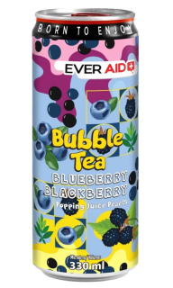 Напій б/а ТМ "EVER AID" BUBBLE TEA Blueberry Blackbery" 0,33 л. з/б - фото
