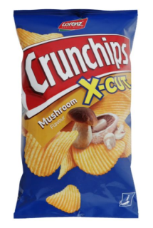 Чіпси картопляні Lorenz Crunchips X-Cut зі смаком грибів, 75 г - фото