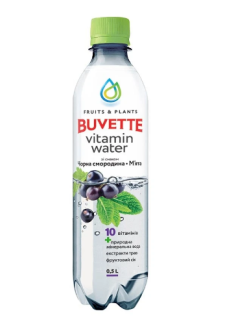 Напій Buvette Vitamin Water Чорна смородина-м'ята  (3*3) 0,5л - фото