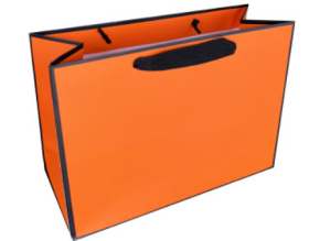 Пакет 180*230*100мм(чорний кант) помаранчевий - фото