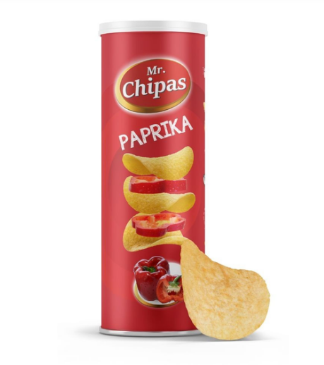 Чіпси Mr. Chipas Paprika, паприка, тубус 160г, 24 шт/ящ - фото