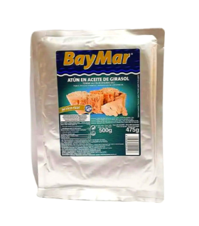 Тунец в подсолнечном масле BAY MAR Atun trozos кусками, 500г (пакет), 10 шт/ящ - фото