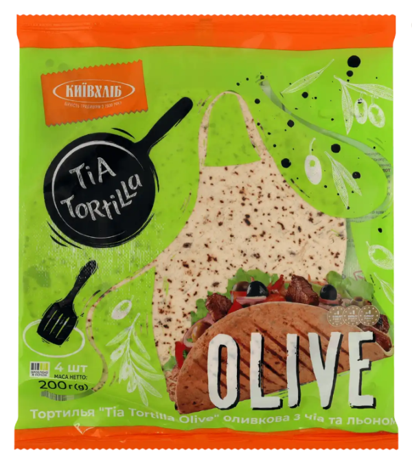 Тортилья Tia Tortilla Grano Olive оливкова 0,2 кг - фото
