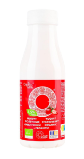 Органический питьевой йогурт с наполнителем "клубника", 1,5%, 280 г (с пробиотиком) - фото