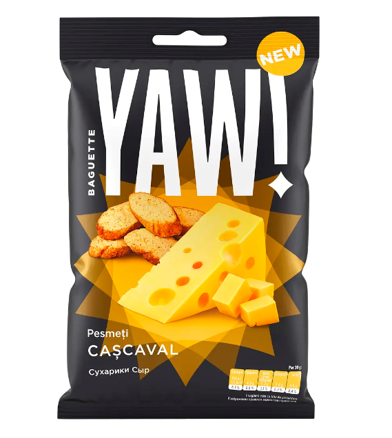 Сухарики багети зі смаком сиру ТМ YAW!, 50г - фото