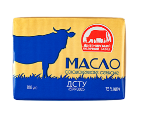 Масло солодковершкове Селянське 73% фас ЖМЗ 180г - фото
