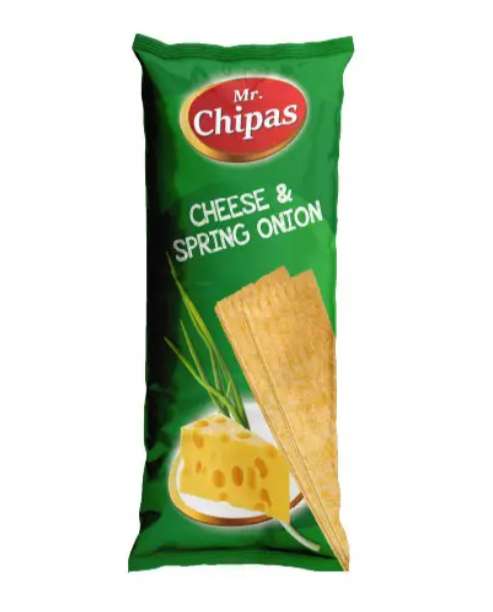 Чіпси Mr. Chipas Cheese and Spring Onion, сир і зелена цибуля, 75г, 20 шт/ящ - фото
