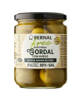 Оливки Bernal Гігант з кісткою без оцту 436 г(суха вага250 г) 12 шт/ящ, - фото