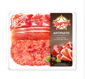 Набір нарізок Антипасто Negroni (Prosc.Crudo/Coppa/Salami Milano),120г, 10шт/ящ - фото