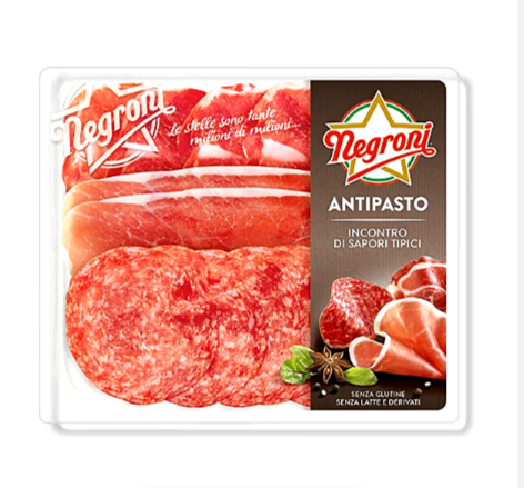 Набір нарізок Антипасто Negroni (Prosc.Crudo/Coppa/Salami Milano),120г, 10шт/ящ - фото