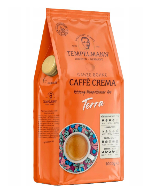 Кава в зернах Tempelmann Caffe Crema Terra, 1 кг (4006406210414) - фото