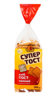 Хліб тостовий темний 350 г, нарізаний - фото