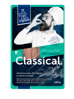 Філе оселедця з ароматом диму в олії Zigmas 240г ламінат - фото