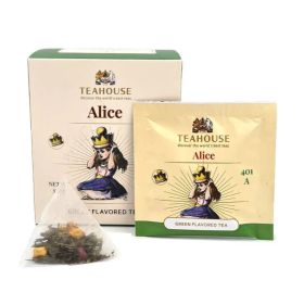 Чай зелений ароматизований у пірамідках Teahouse Аліса, 37,5 г (15шт*2,5г) - фото