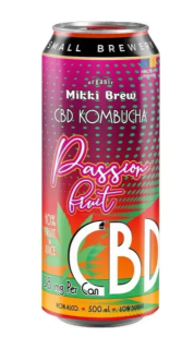 Напій б/а слабогаз. TM "MIKKI BREW" CBD КОМБУЧА "PASSION FRUIT" 0,5 л. - фото