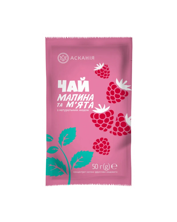 Чай фруктово-медовий "Малина та м'ята" Асканія, 50 г - фото