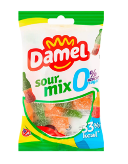 Жуйки Damel 90г без цукру Sour mix кислинки, 18шт/ящ - фото