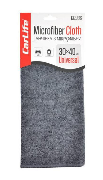 Ганчірка з мікрофібри 30×40 см сіра - фото